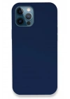Mey İthalat®  iPhone 12 Pro Kılıf Lansman Legant Silikon - Lacivert