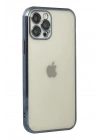 Mey İthalat®  iPhone 12 Pro Kılıf  Lensli Silikon - Lacivert