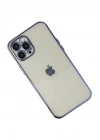 Mey İthalat®  iPhone 12 Pro Kılıf  Lensli Silikon - Mor