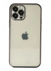 Mey İthalat®  iPhone 12 Pro Kılıf  Lensli Silikon - Siyah