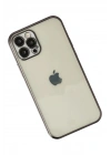 Mey İthalat®  iPhone 12 Pro Kılıf  Lensli Silikon - Siyah