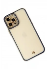 Mey İthalat®  iPhone 12 Pro Kılıf Liva Lens Silikon - Mavi