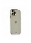 Mey İthalat®  iPhone 12 Pro Kılıf Liva Taşlı Silikon - Beyaz