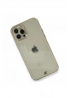 Mey İthalat®  iPhone 12 Pro Kılıf Liva Taşlı Silikon - Beyaz