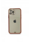 Mey İthalat®  iPhone 12 Pro Kılıf Liva Taşlı Silikon - Kırmızı