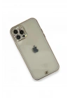 Mey İthalat®  iPhone 12 Pro Kılıf Liva Taşlı Silikon - Mor