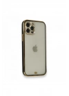 Mey İthalat®  iPhone 12 Pro Kılıf Liva Taşlı Silikon - Siyah