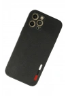 Mey İthalat®  iPhone 12 Pro Kılıf Loop Deri Silikon - Siyah