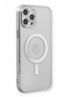 Mey İthalat®  iPhone 12 Pro Kılıf Magneticsafe Lazer Silikon - Gümüş