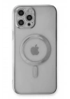 Mey İthalat®  iPhone 12 Pro Kılıf Magneticsafe Lazer Silikon - Gümüş