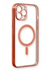 Mey İthalat®  iPhone 12 Pro Kılıf Magneticsafe Lazer Silikon - Kırmızı