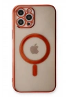 Mey İthalat®  iPhone 12 Pro Kılıf Magneticsafe Lazer Silikon - Kırmızı
