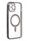 Mey İthalat®  iPhone 12 Pro Kılıf Magneticsafe Lazer Silikon - Siyah