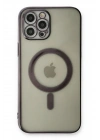 Mey İthalat®  iPhone 12 Pro Kılıf Magneticsafe Lazer Silikon - Siyah