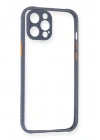 Mey İthalat®  iPhone 12 Pro Kılıf Miami Şeffaf Silikon - Gri