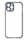Mey İthalat®  iPhone 12 Pro Kılıf Miami Şeffaf Silikon - Gri