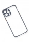 Mey İthalat®  iPhone 12 Pro Kılıf Miami Şeffaf Silikon - Gri