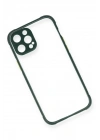 Mey İthalat®  iPhone 12 Pro Kılıf Miami Şeffaf Silikon - Koyu Yeşil