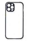 Mey İthalat®  iPhone 12 Pro Kılıf Miami Şeffaf Silikon - Lacivert