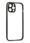 Mey İthalat®  iPhone 12 Pro Kılıf Miami Şeffaf Silikon - Siyah