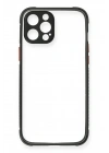 Mey İthalat®  iPhone 12 Pro Kılıf Miami Şeffaf Silikon - Siyah