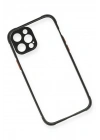 Mey İthalat®  iPhone 12 Pro Kılıf Miami Şeffaf Silikon - Siyah