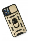 Mey İthalat®  iPhone 12 Pro Kılıf Pars Lens Yüzüklü Silikon - Gold