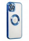Mey İthalat®  iPhone 12 Pro Kılıf Slot Silikon - Mavi