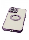 Mey İthalat®  iPhone 12 Pro Kılıf Slot Silikon - Mor
