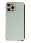 Mey İthalat®  iPhone 12 Pro Kılıf Volet Silikon - Açık Yeşil