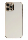 Mey İthalat®  iPhone 12 Pro Kılıf Volet Silikon - Beyaz
