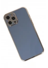 Mey İthalat®  iPhone 12 Pro Kılıf Volet Silikon - Mavi