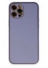 Mey İthalat®  iPhone 12 Pro Max Kılıf Coco Deri Silikon Kapak - Açık Lila