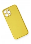 Mey İthalat®  iPhone 12 Pro Max Kılıf Coco Deri Silikon Kapak - Sarı