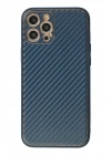 Mey İthalat®  iPhone 12 Pro Max Kılıf Coco Karbon Silikon - Mavi