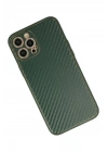 Mey İthalat®  iPhone 12 Pro Max Kılıf Coco Karbon Silikon - Yeşil