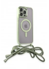 Mey İthalat®  iPhone 12 Pro Max Kılıf Divo Lazer Askılı Magsafe Kapak - Koyu Yeşil