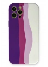 Mey İthalat®  iPhone 12 Pro Max Kılıf Ebruli Lansman Silikon - Mor-Beyaz
