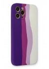 Mey İthalat®  iPhone 12 Pro Max Kılıf Ebruli Lansman Silikon - Mor-Beyaz