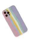 Mey İthalat®  iPhone 12 Pro Max Kılıf Ebruli Lansman Silikon - Pembe-Lila