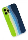 Mey İthalat®  iPhone 12 Pro Max Kılıf Ebruli Lansman Silikon - Yeşil-Koyu Yeşil
