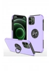 Mey İthalat®  iPhone 12 Pro Max Kılıf Elit Yüzüklü Kapak - Mor