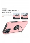Mey İthalat®  iPhone 12 Pro Max Kılıf Elit Yüzüklü Kapak - Pembe