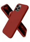 Mey İthalat®  iPhone 12 Pro Max Kılıf First Silikon - Bordo