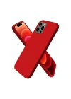 Mey İthalat®  iPhone 12 Pro Max Kılıf First Silikon - Koyu Kırmızı