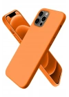Mey İthalat®  iPhone 12 Pro Max Kılıf First Silikon - Turuncu