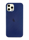 Mey İthalat®  iPhone 12 Pro Max Kılıf Karbon PP Silikon - Mavi