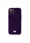 Mey İthalat®  iPhone 12 Pro Max Kılıf Kelvin Kartvizitli Silikon - Derin Mor