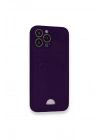 Mey İthalat®  iPhone 12 Pro Max Kılıf Kelvin Kartvizitli Silikon - Derin Mor