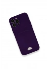 Mey İthalat®  iPhone 12 Pro Max Kılıf Kelvin Kartvizitli Silikon - Derin Mor